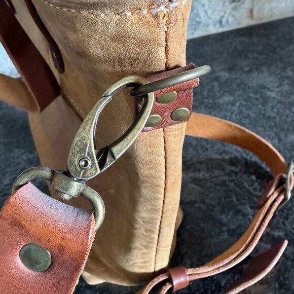 Women's toto/purse all leather shoulder/double handles by Burgundy - Picture 14 of 14